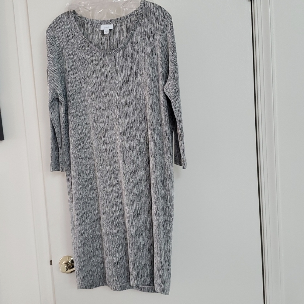J Jill black/white tweed dress size XS Regular linen cotton poly to knee